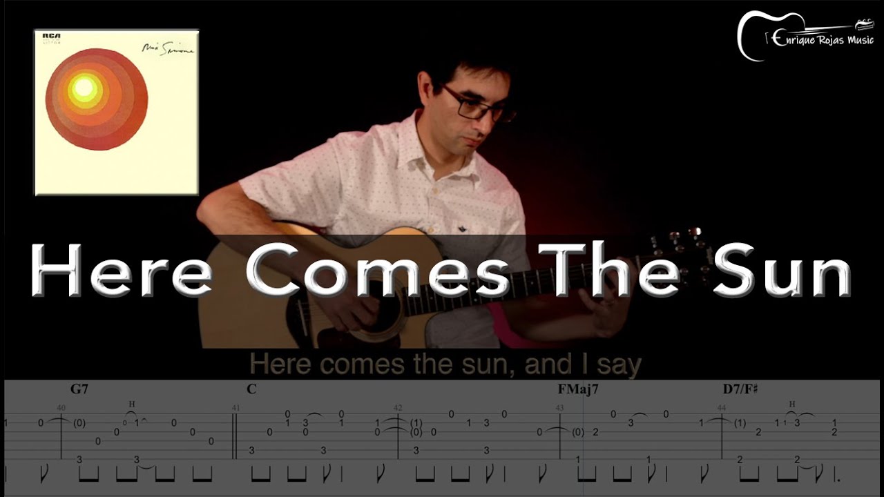 Here Comes The Sun   The Beatles / Fingerstyle Guitar Cover with Tabs and Lyrics