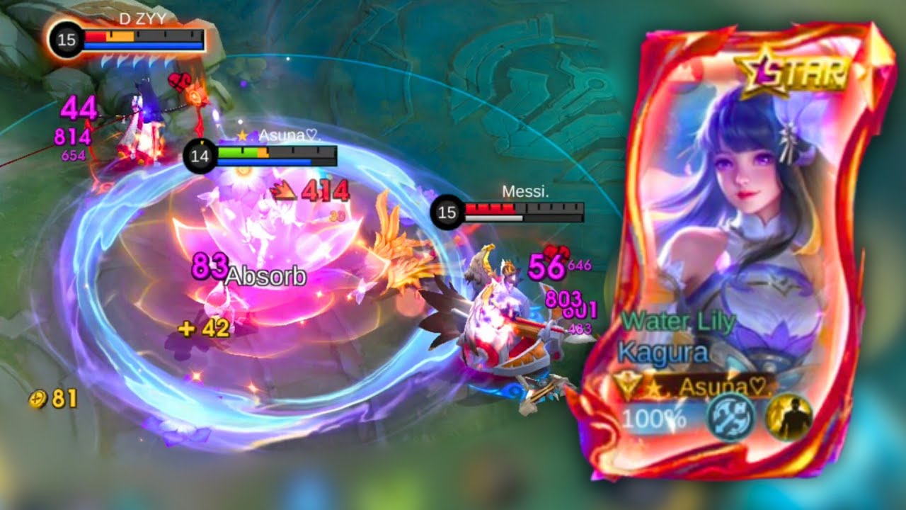 Hard Match!! Water Lily Kagura Solo Rank Gameplay 🌸 | Mobile Legends