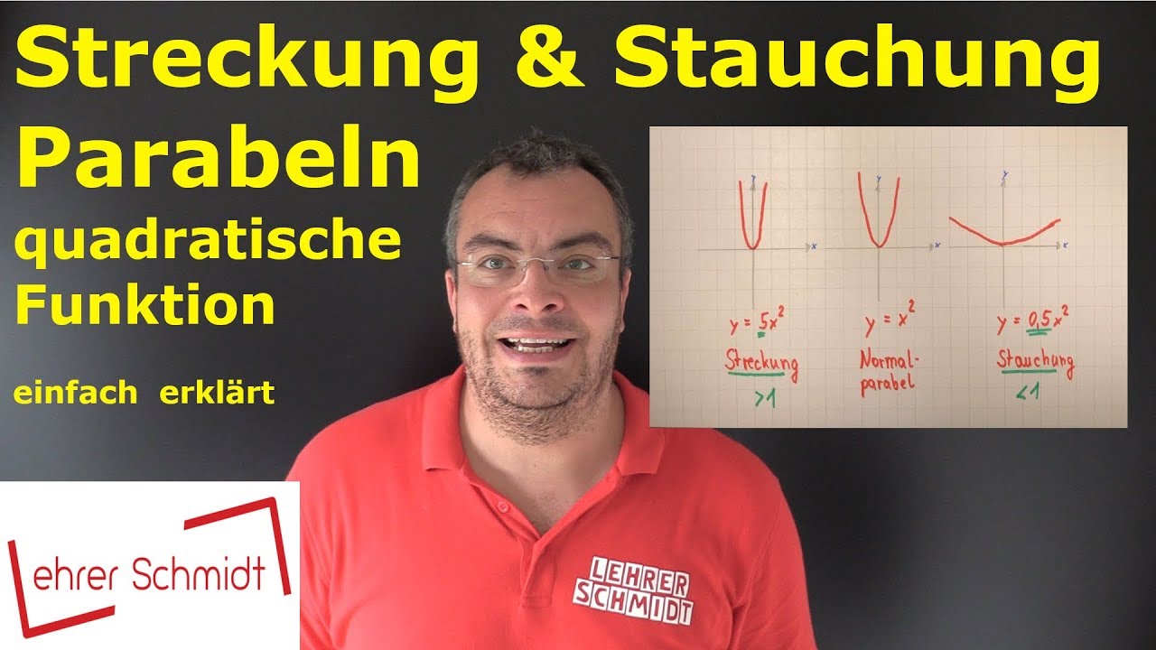Parabel - quadratische Funktion | Streckung und Stauchung - einfach erklärt | Lehrerschmidt