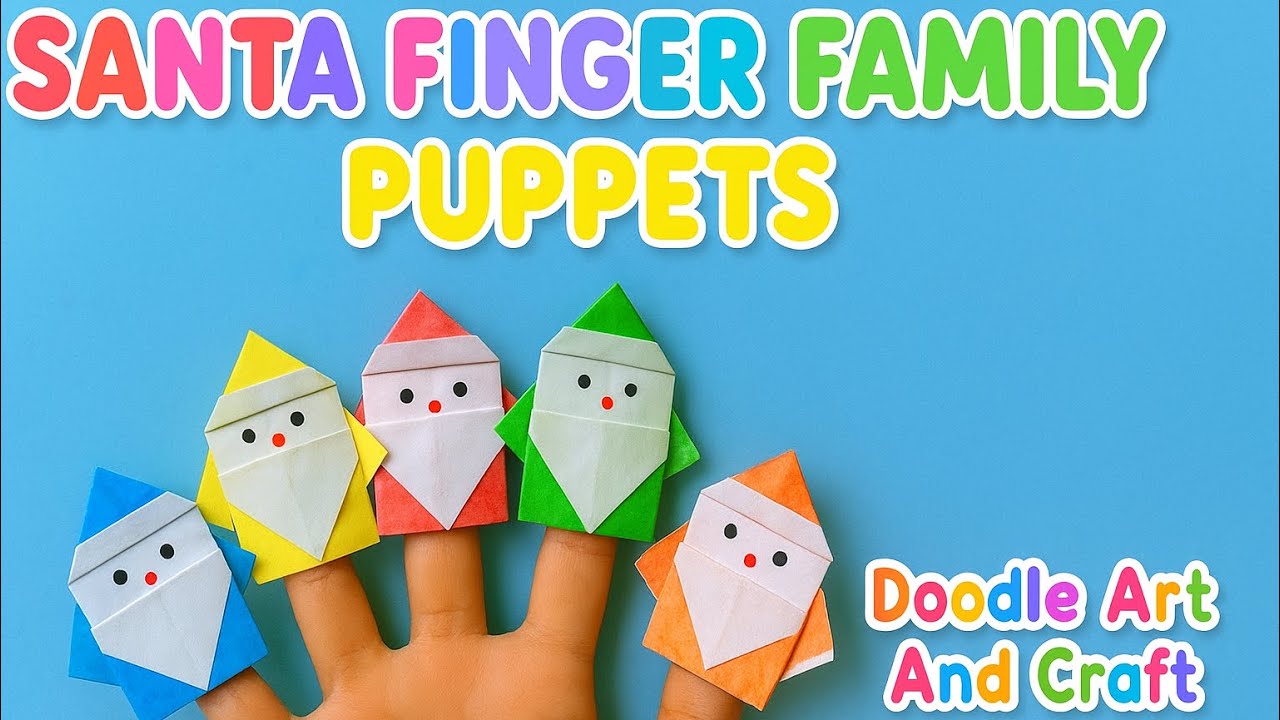 Santa Finger Family Puppets Origami || Easy Kids Craft 