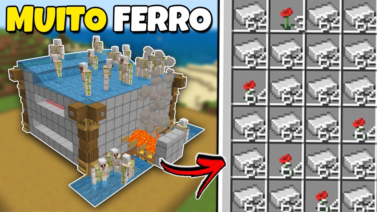 Farm de FERRO MUITO FÁCIL no Minecraft Bedrock 1.21/26+!