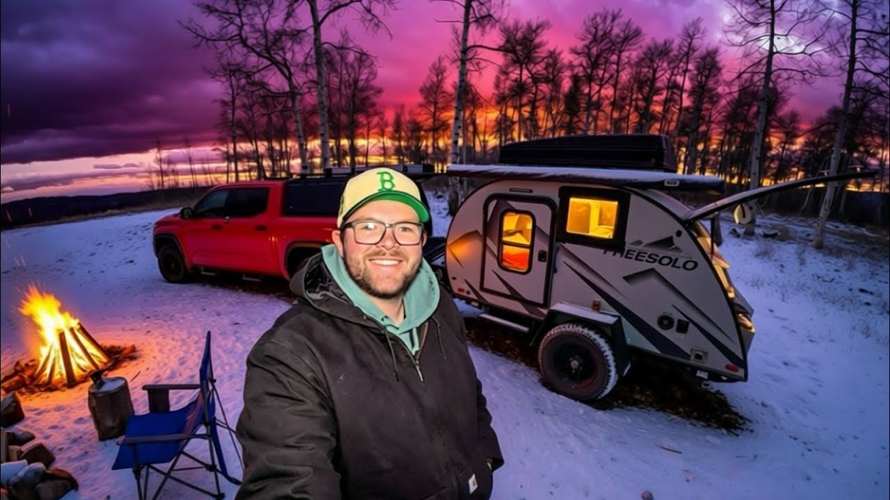 Winter Camping SOLO (15°F) Heated Teardrop Camper