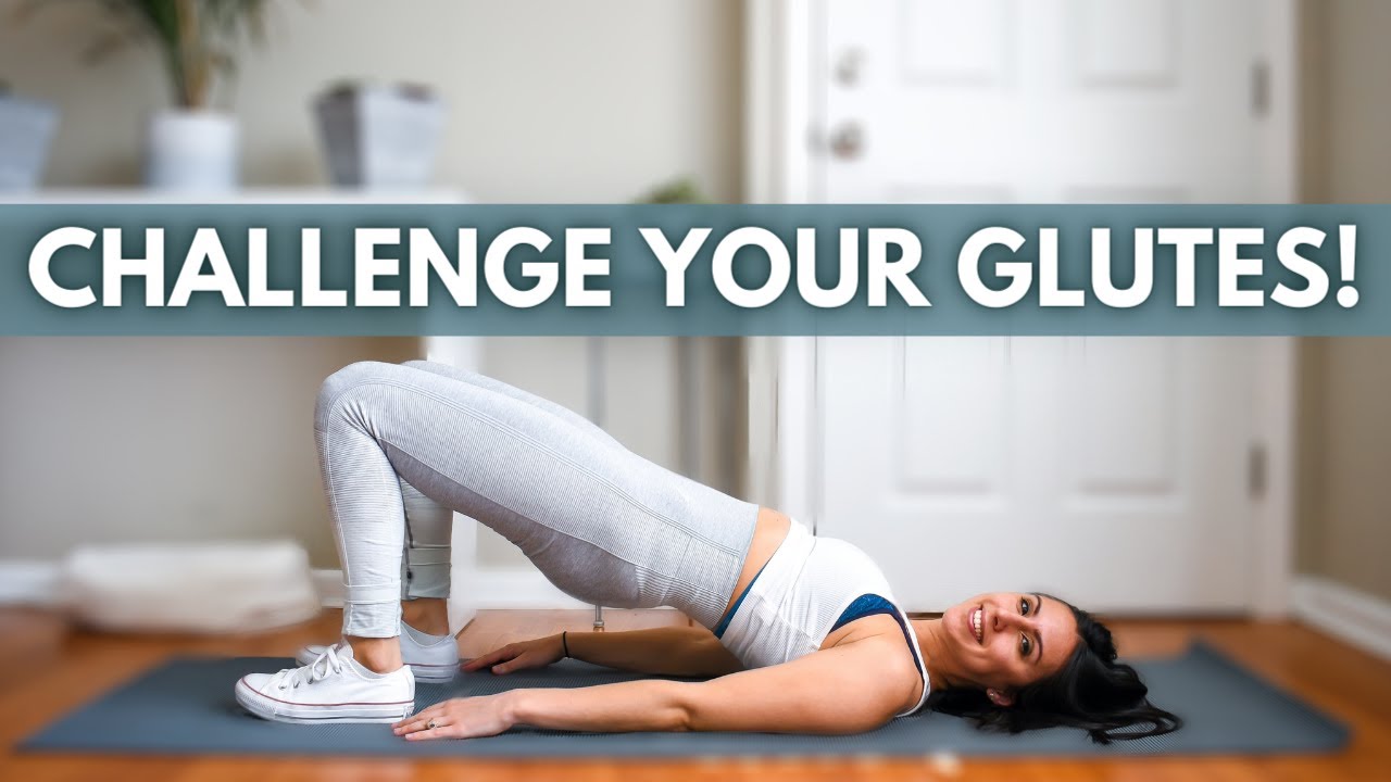CHALLENGE YOUR GLUTES AT HOME - Bridge exercise variations - No equipment glute exercises