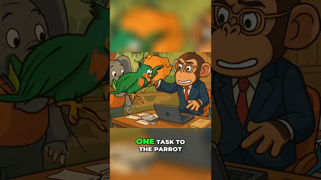 When a Monkey CEO Outsources Too Much 🐵💻🔥 | Funny Jungle Fable #Shorts