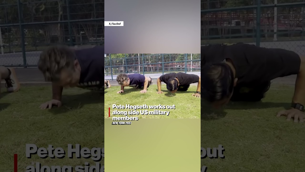 Pete Hegseth works out along side US military members #shorts