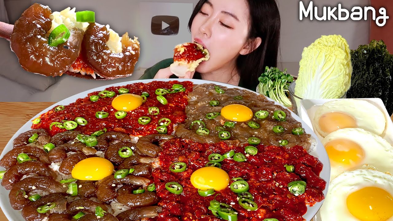 Соус соус маринованные креветки и пряный маринованный краб и маринованный лосось ㅣASMR MUKBANG
