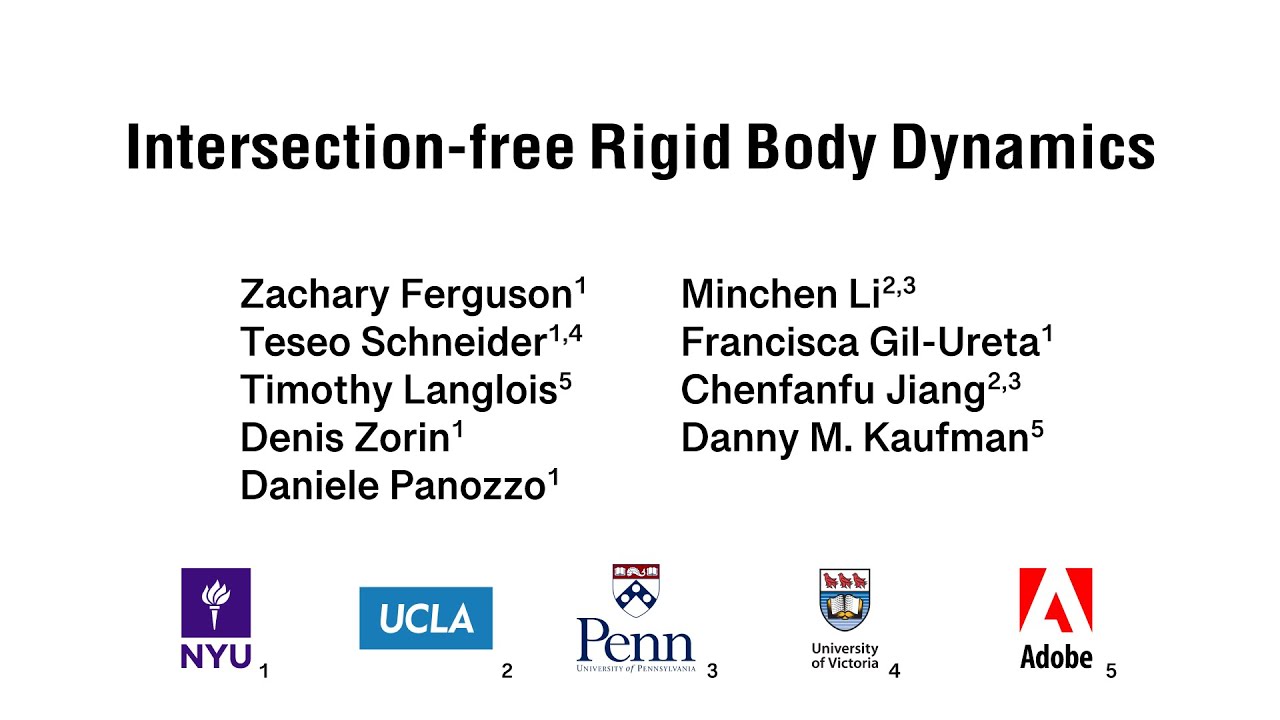 [SIGGRAPH 2021] Intersection-free Rigid Body Dynamics – Presentation