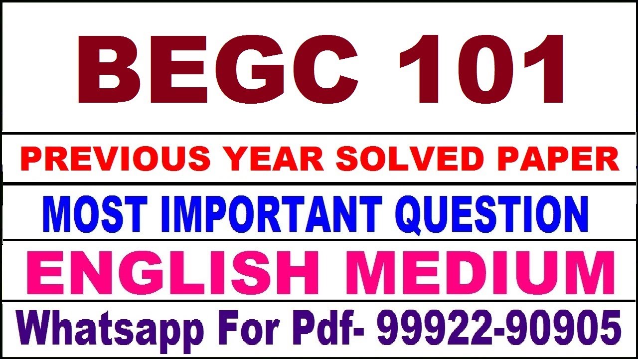 begc 101 previous year solve paper | begc 101 important questions | begc 101 study material
