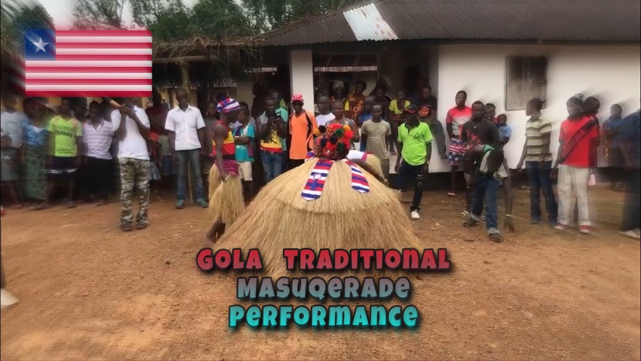 Traditional Liberian Gola Masquerade Performance in Kpakla Town, Bomi County.