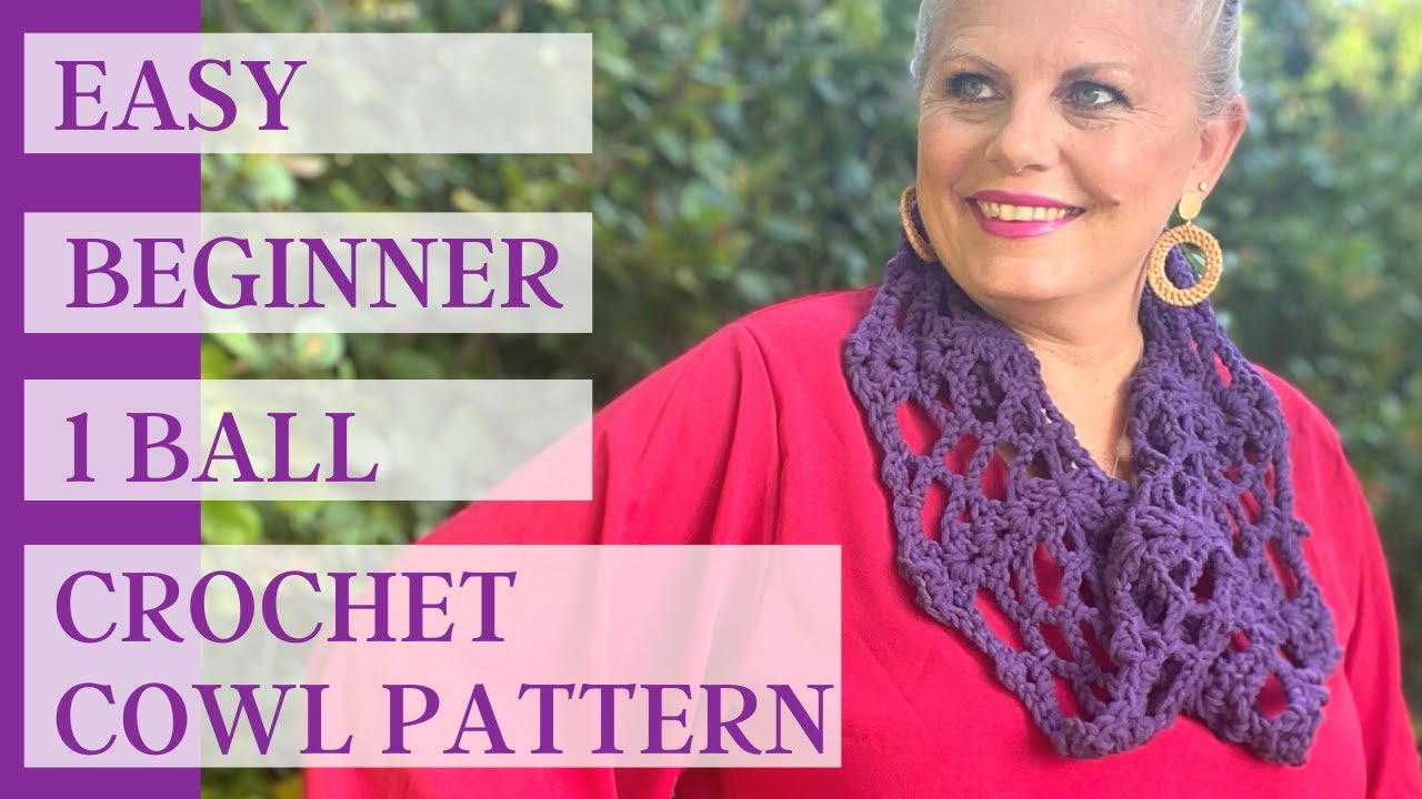Phyllis Easy Beginner One Ball Crochet Cowl Free Pattern