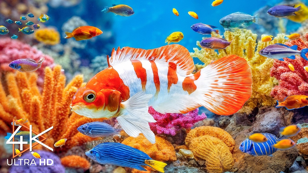 Underwater Wonders 4K | Marvel at Sea Animals in The Best 4K Aquarium 🐳 Sleep Music