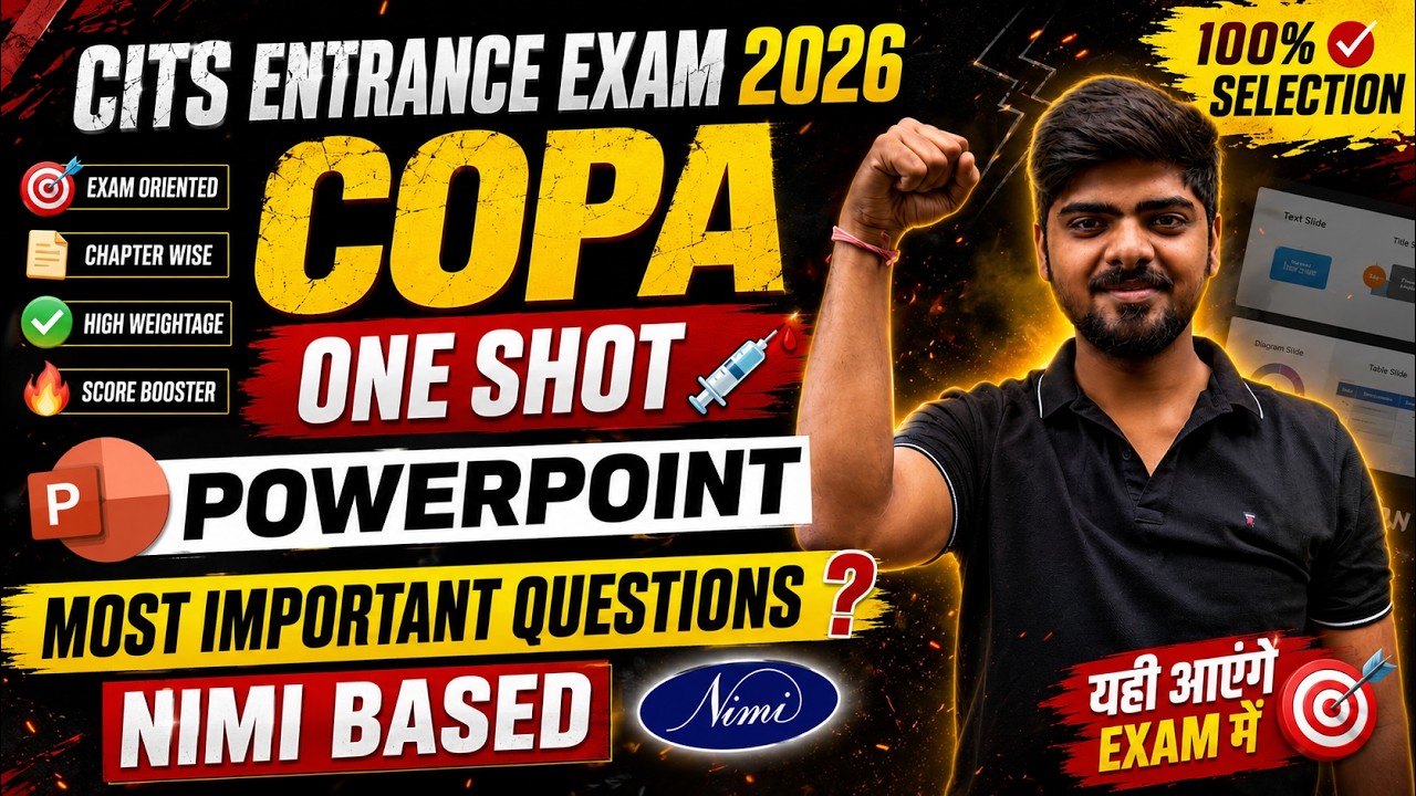 CITS COPA ONE SHOT powerpoint  2026 CITS /CTI COPA मैराथॉन 2026  || PREVIOUS YEAR  CITS PAPER #CITS