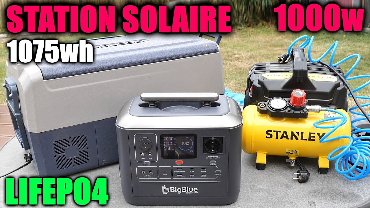 station d'alimentation solaire BigBlue CellPowa 1000w 1075Wh LifePO4 onde sinusoïdale pure