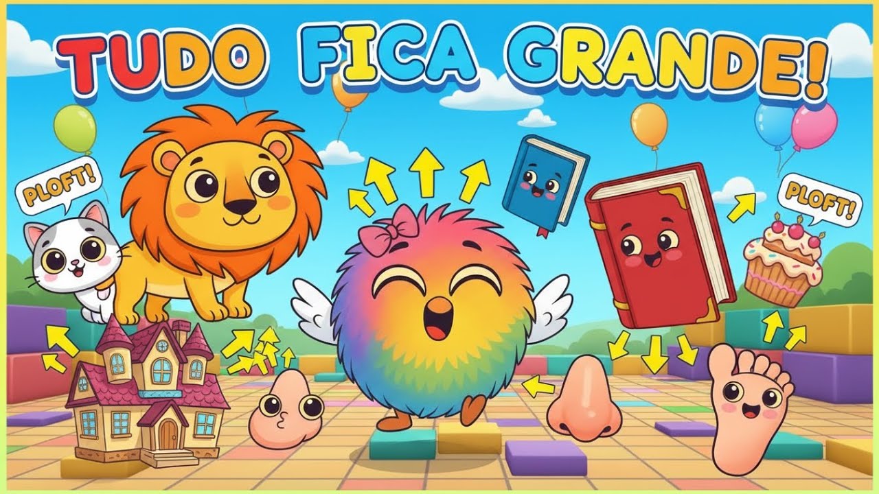 Aumentativo 🎶 | Tudo Fica Grandão! 🐘 | Música Infantil Educativa | Desenho animado