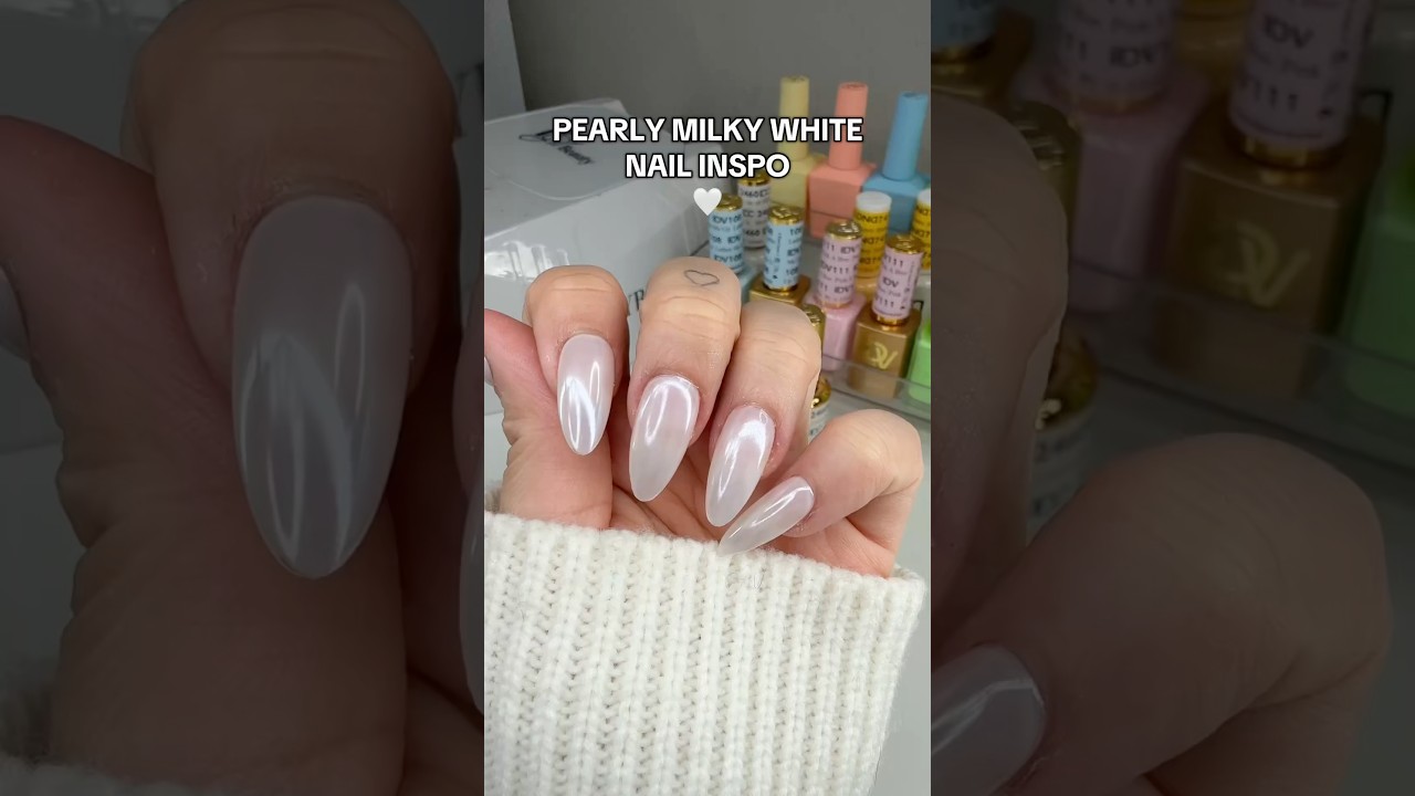 the perfect milky white nails 🤍 #nailinspo #dndgelpolish