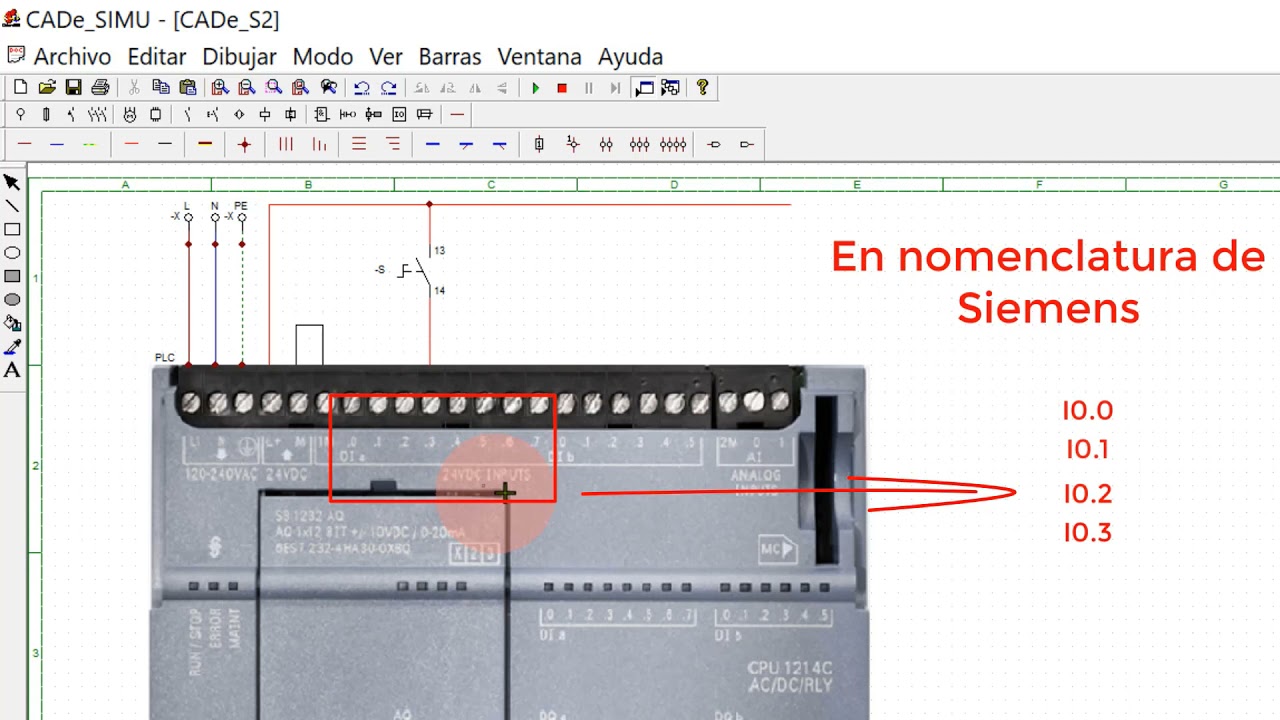 16 Primer simulación en el PLC S7 1200 de Siemens-CADE SIMU