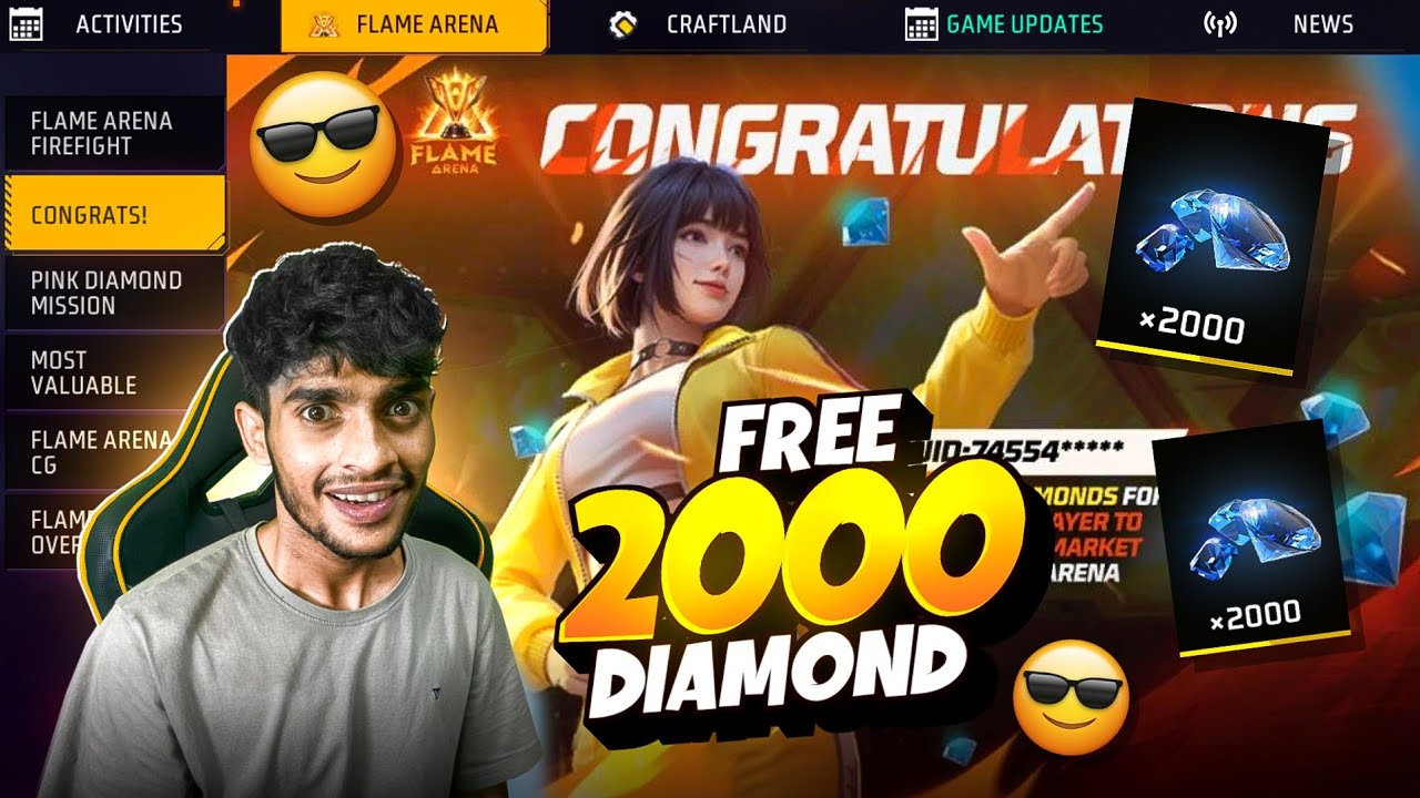 FREE 2000 DIAMONDS 😲 Free Fire MaX