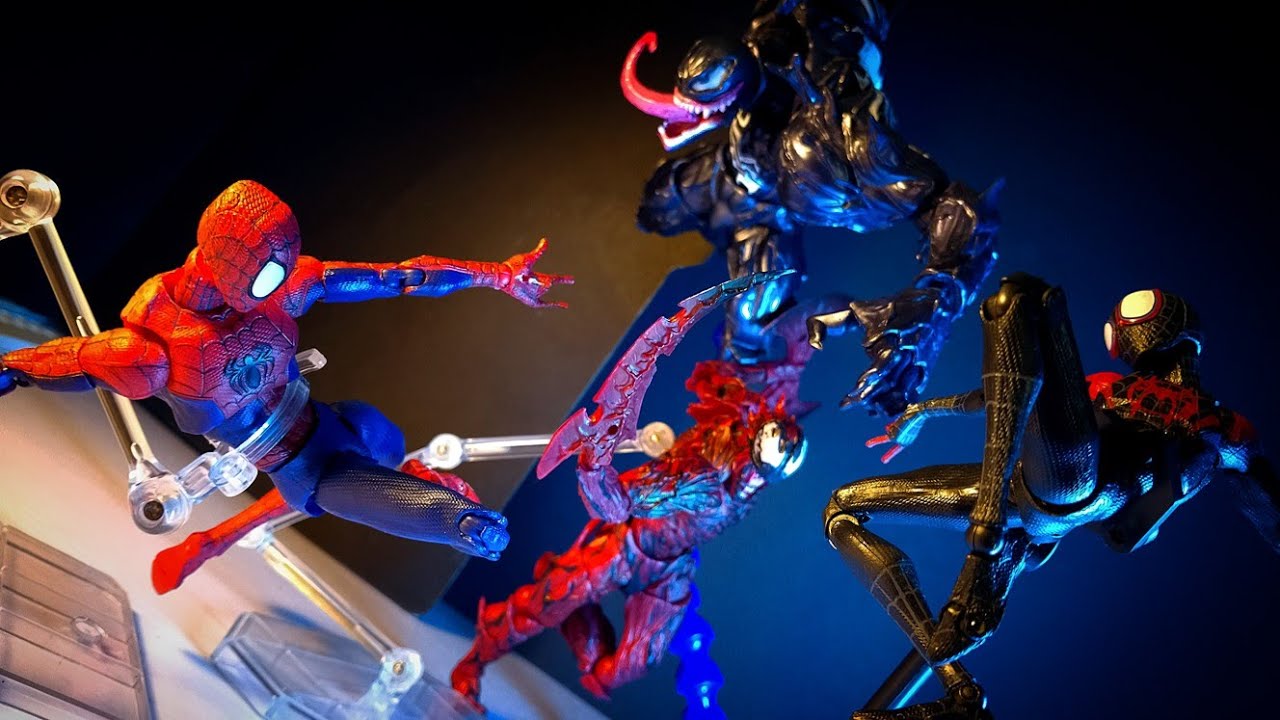 SPIDERS(spiderman) vs THE PARASITES(symbiotes) | Stop-motion animation action figure