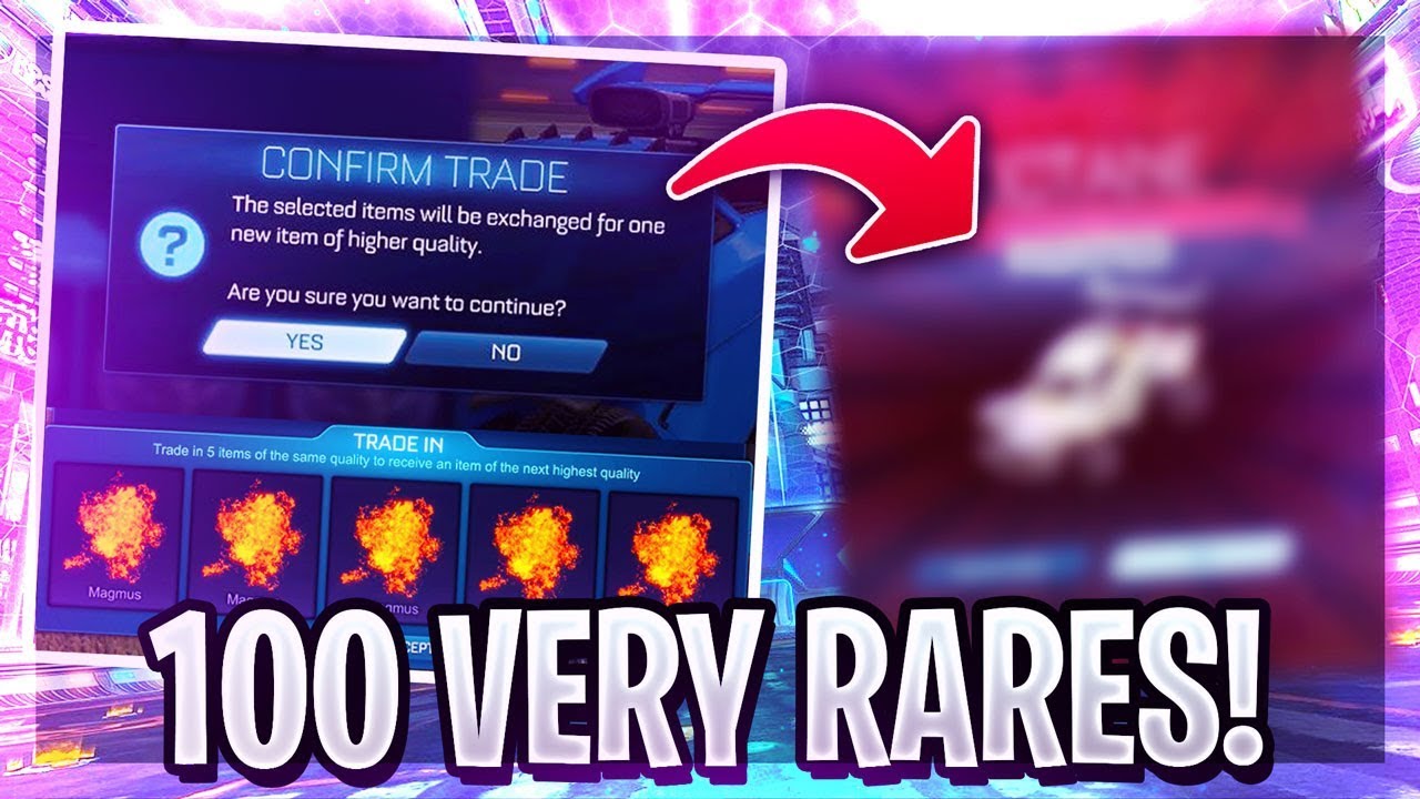 12 minutes 1 second of trading up 100 VERY RARES on Rocket League...