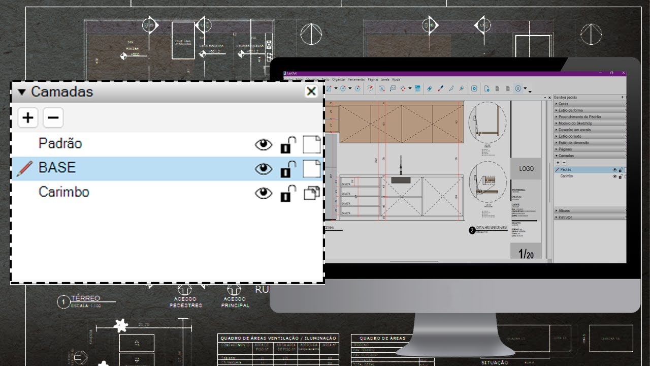 ORGANIZAÇÃO DE CAMADAS NO LAYOUT SKETCHUP