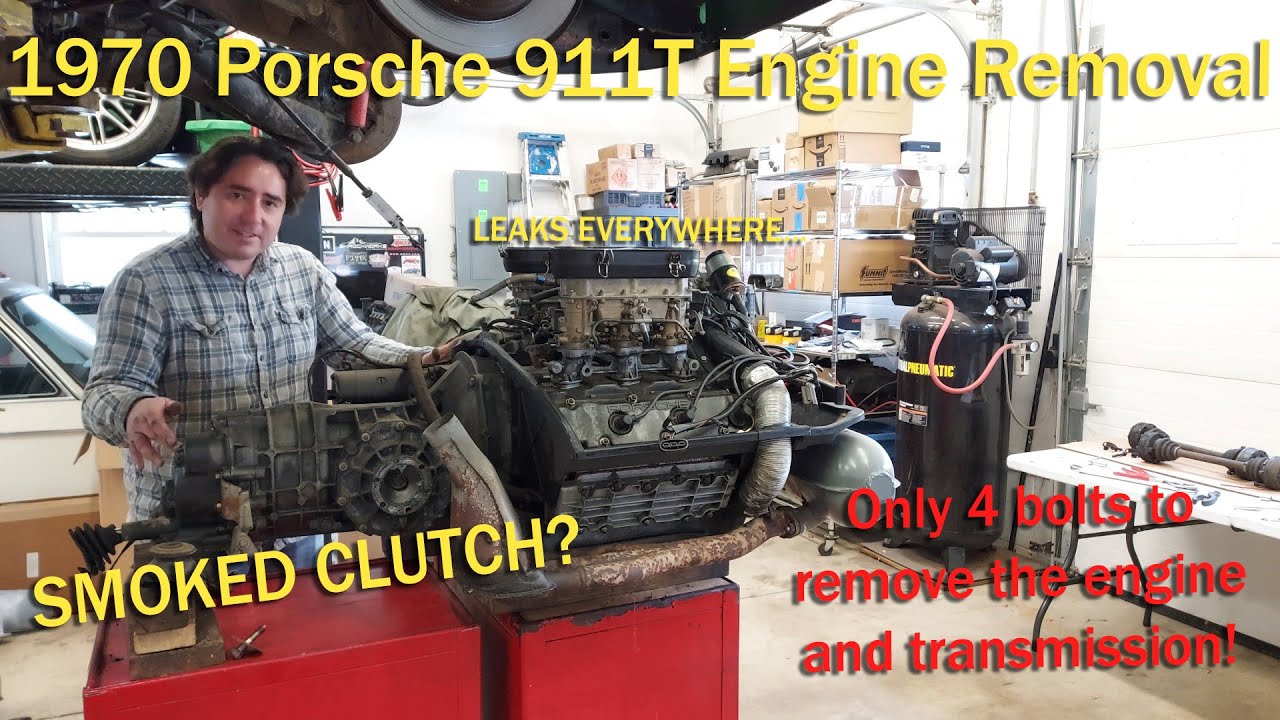 911 Engine Removal Easy as 1,2,3...4 Bolts! 1970 Porsche 911 Engine & Transmission Removal.
