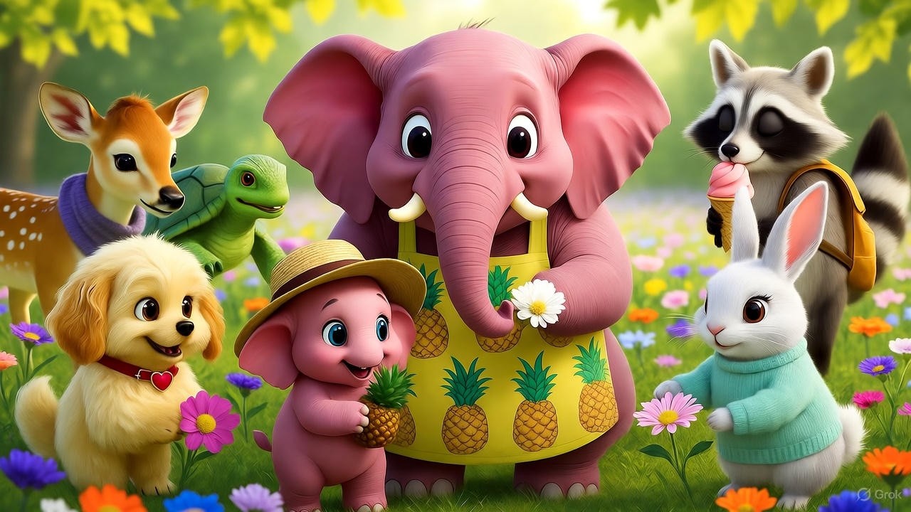 Strawberry Elephant Gang 🍓The Flower Pressing Art in the Blossoming Meadow