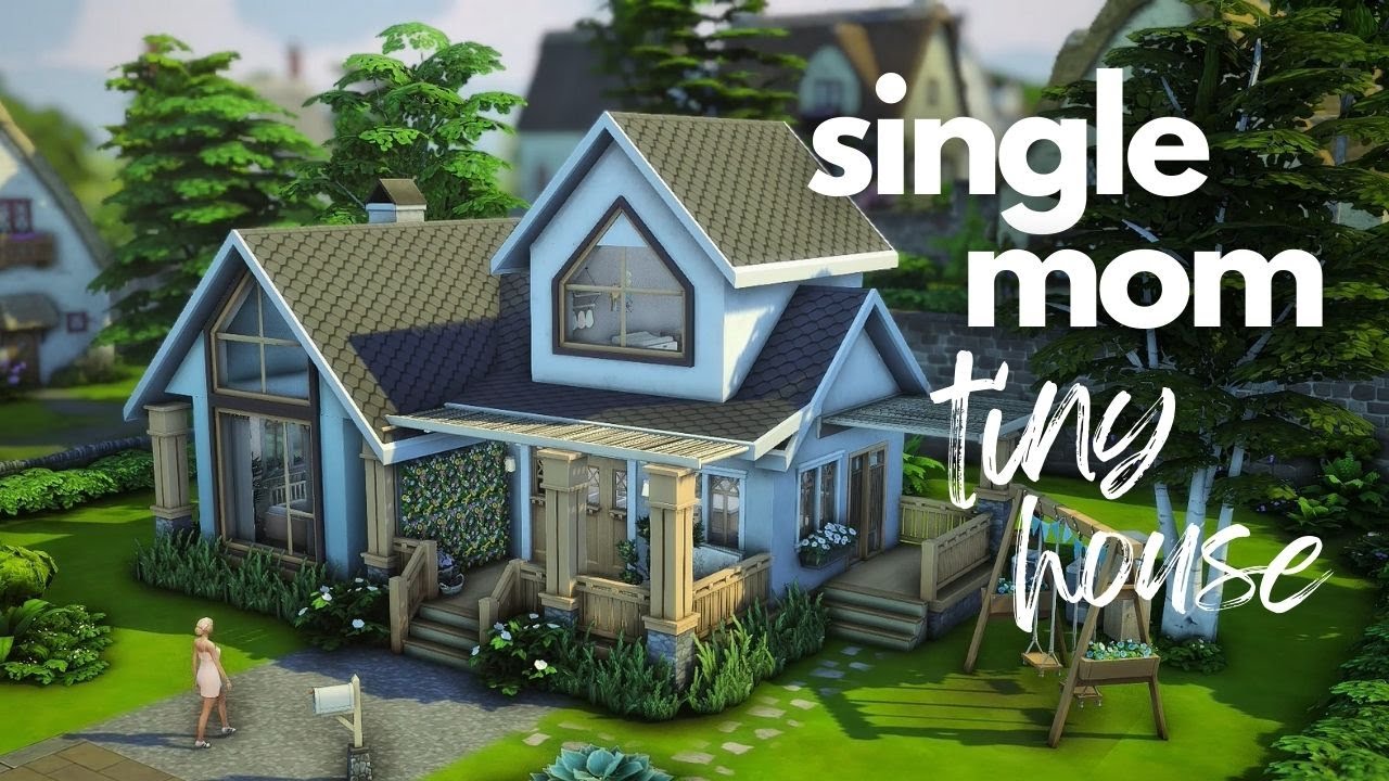 SINGLE MOM TINY HOUSE 🏠 | The Sims 4 Speed build | No CC