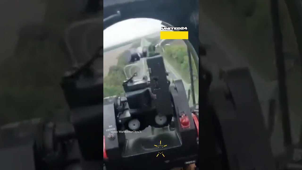Ukrainian Mi-24 Helicopter Pilot Flies Low Over the Highway #warinukraine #aviation