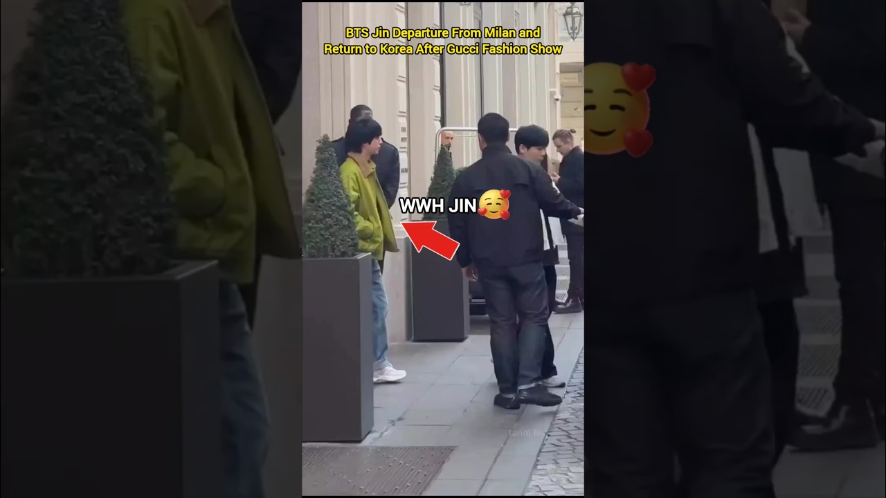 BTS Jin Departure From Milan and Return to Korea After Gucci Fashion Show | Jin 진 Milan 2025 ✨ #bts