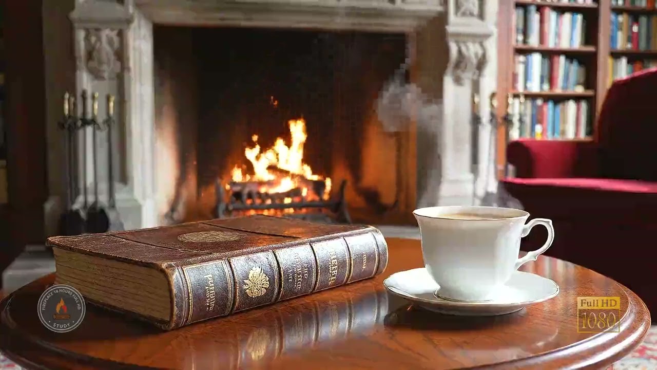 Cozy Coffee & Fireplace 10 Hours Full HD Reading