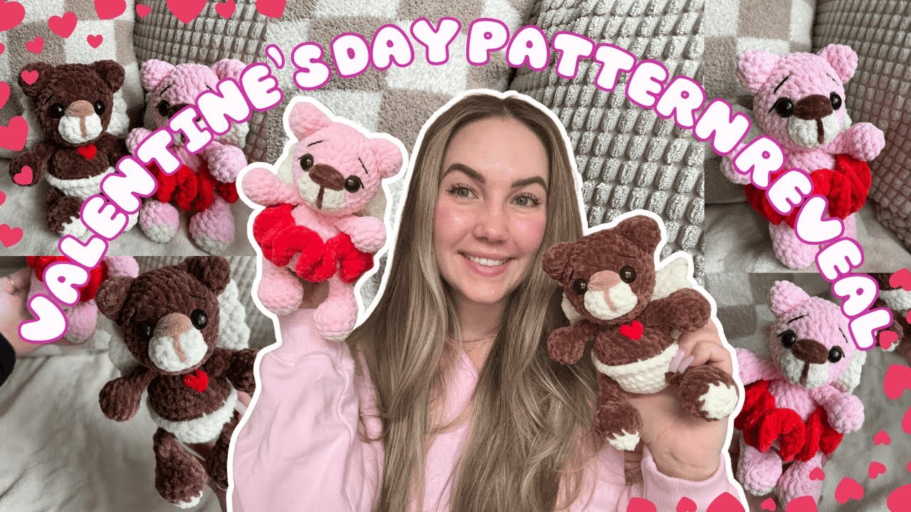 Meet my New Valentine's Day Bear Design | Crochet a New Pattern with Me