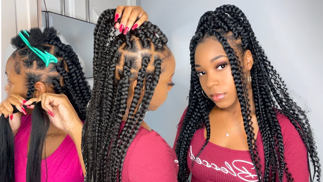 Neat & Clean Boho Box Braids (Rubberband Method)