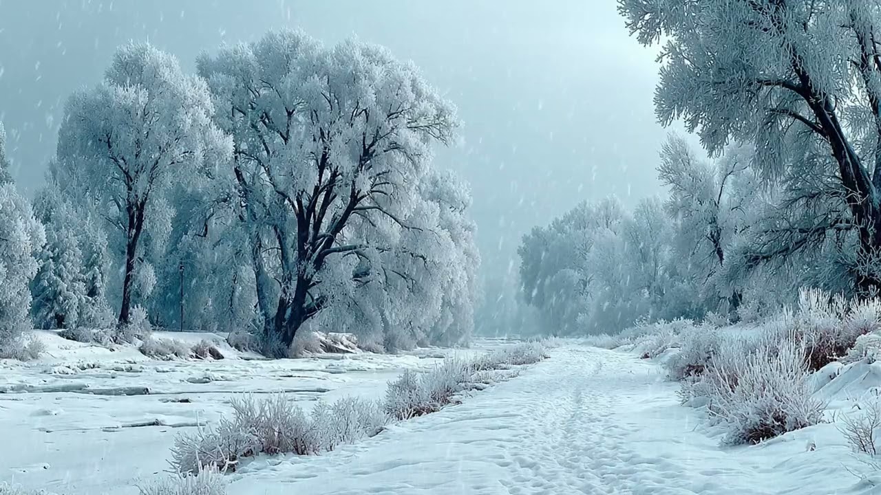 A Snowy Nature Scene with Only Wind and Winter Air
