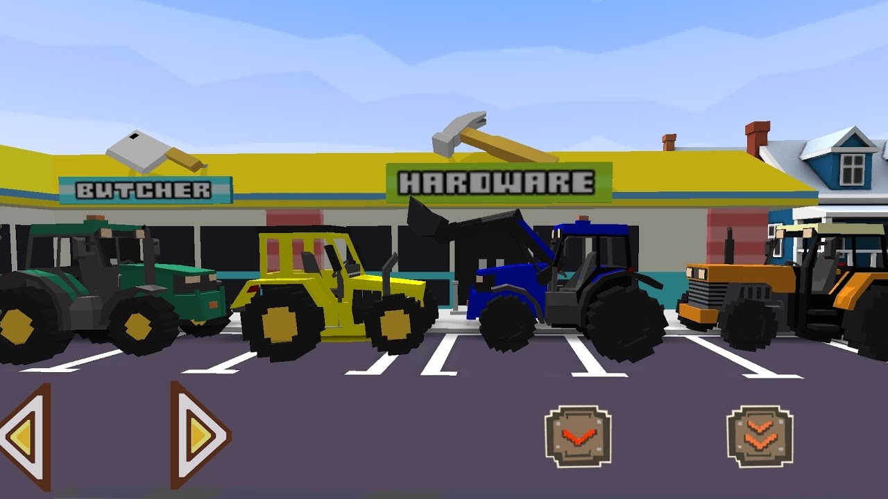 The force of the 4 farming tractors | Blocky Farming & Racing Simulator