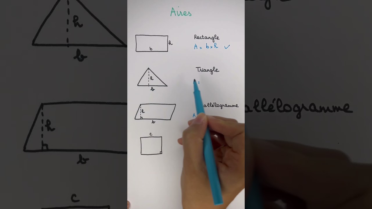 Pour le rectangle, on dit aussi A = largeur &times; Longueur ✅