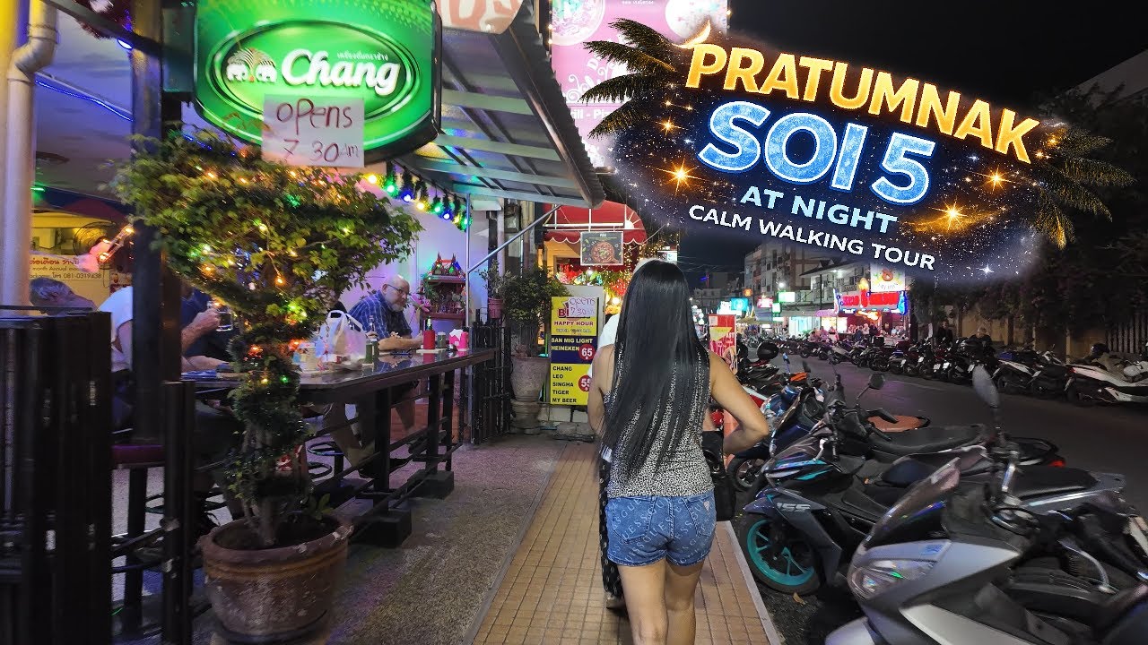 Pratumnak Soi 5 at Night 🌙 Calm Walking Tour