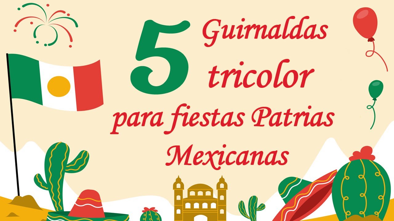 5 Adornos fáciles para FIESTAS PATRIAS | Guirnaldas tricolor | Decoración para el 16 de septiembre