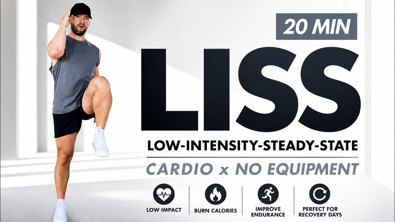20 Min LISS CARDIO Workout at Home | No Equipment | Low Impact