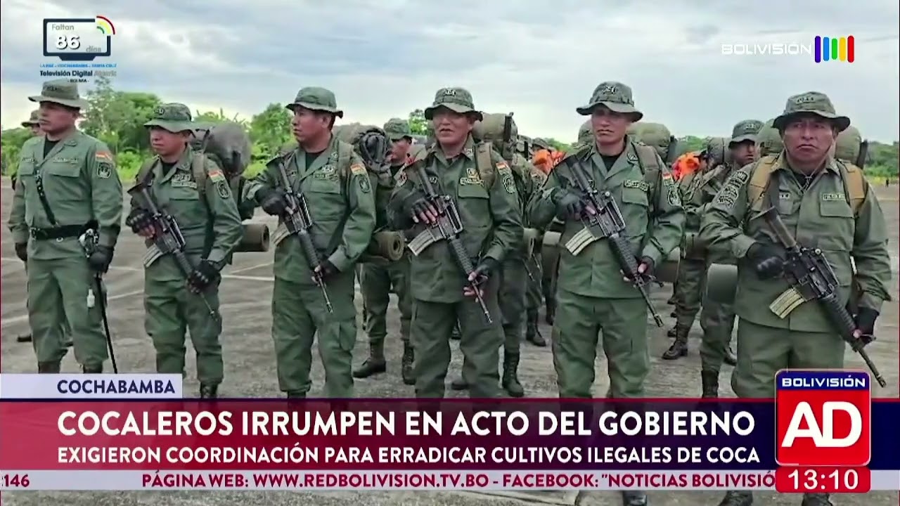 Cocaleros irrumpen en acto de Gobierno en Cochabamba