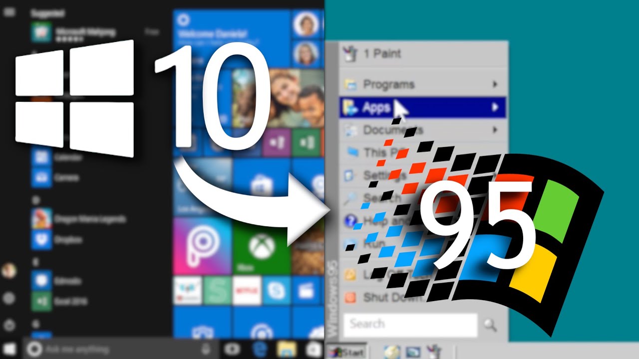 Windows 10 Transformed into Windows 95