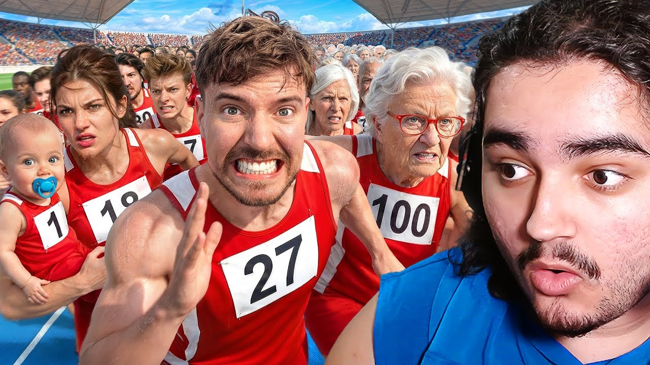 Plain Leo Reacts to MrBeast Ages 1 - 100 Race For $250,000!