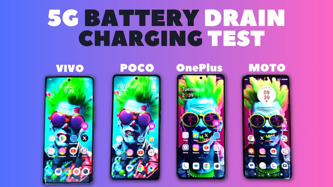 5G Battery Drain & Charging Test | POCO F5 vs VIVO T2 Pro vs OnePlus Nord CE 3 vs Moto Edge 40 Neo