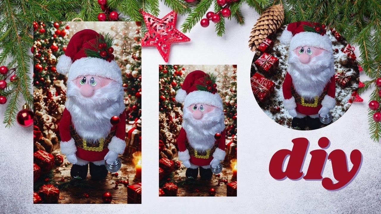 PAPA NOEL/ SANTA con GARRAFA y cartón reciclados   /DIY para NAVIDAD 🎄☃⛄