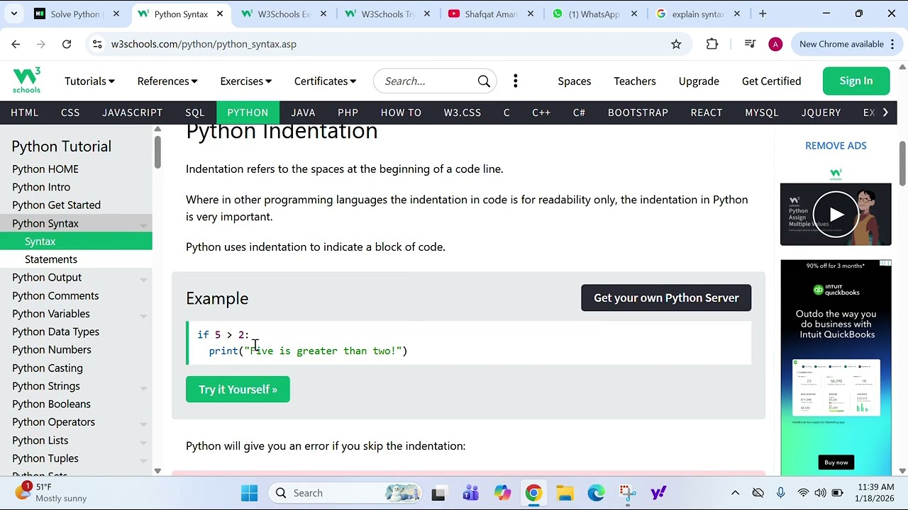 Python basic from W3 school