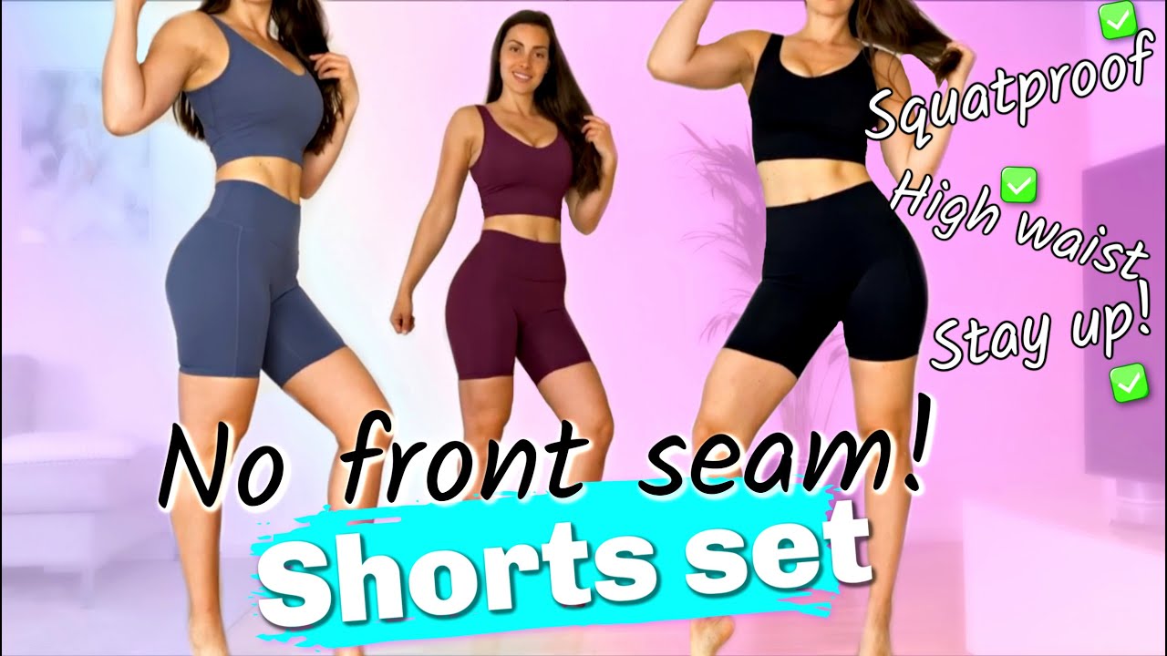 Affordable NO FRONT SEAM BIKER SHORTS SET // Shinbene Aliexpress