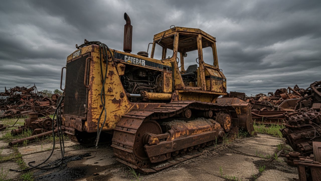 Abandoned Caterpillar Bulldozer Found in Junkyard | Full 4K ASMR Restoration