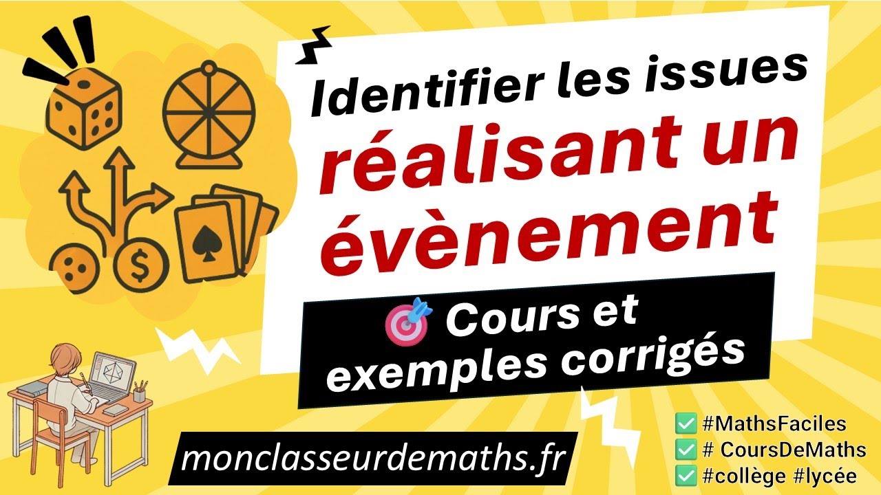 Dé, cartes : identifie les issues qui réalisent un événement