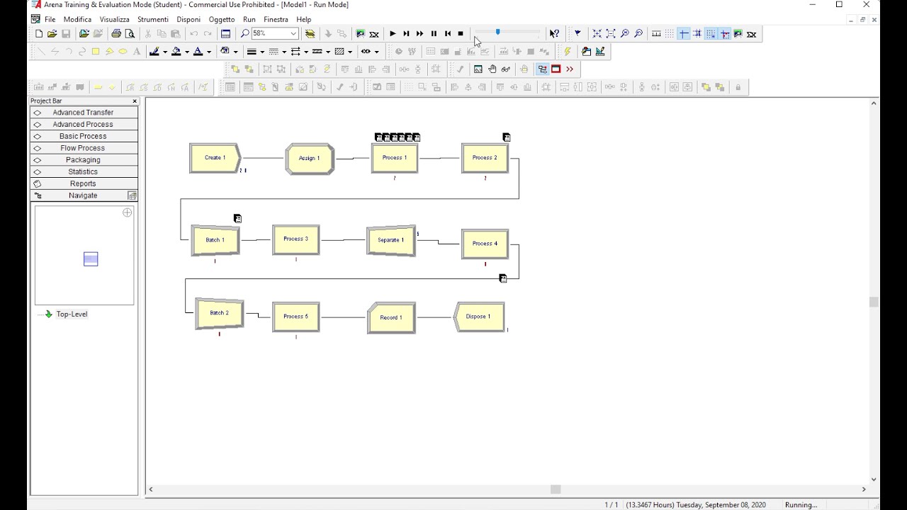 Arena Simulation Simple Production - Simulazione Arena Linea di produzione