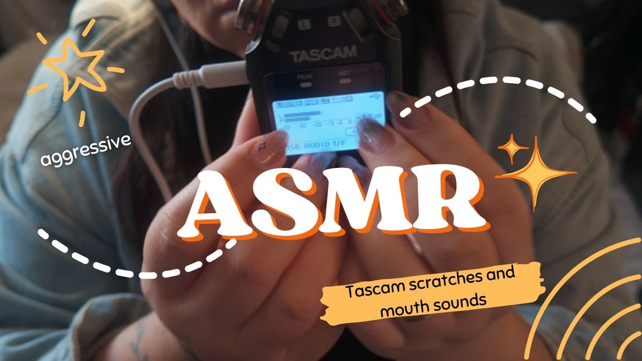 Fast and aggressive ASMR Tascam body scratches, tapping and mouth sounds