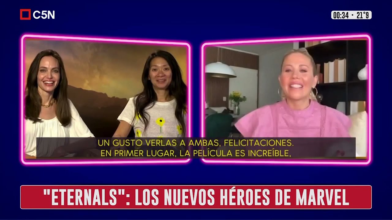 Barbie Simons - Entrevista a Angelina Jolie y Chloé Zhao de "Eternals" (C5N)